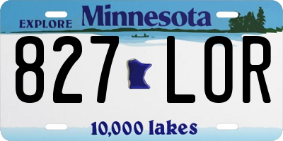 MN license plate 827LOR
