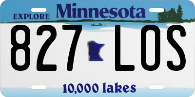 MN license plate 827LOS