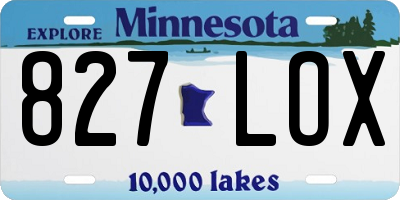 MN license plate 827LOX