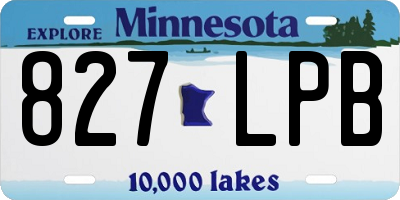 MN license plate 827LPB