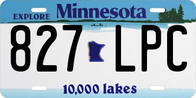 MN license plate 827LPC