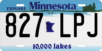 MN license plate 827LPJ