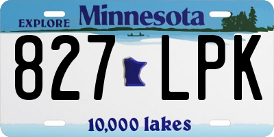 MN license plate 827LPK