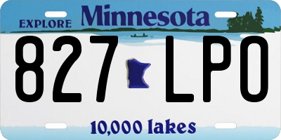 MN license plate 827LPO