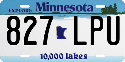 MN license plate 827LPU