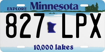 MN license plate 827LPX