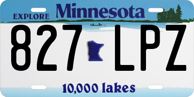MN license plate 827LPZ