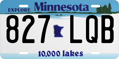 MN license plate 827LQB