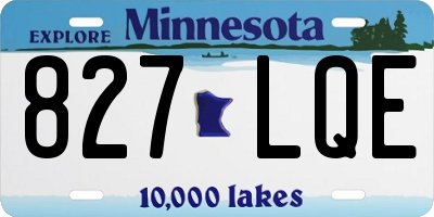 MN license plate 827LQE