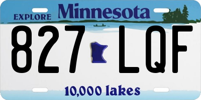 MN license plate 827LQF