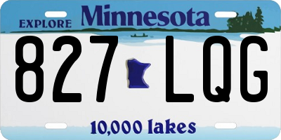 MN license plate 827LQG