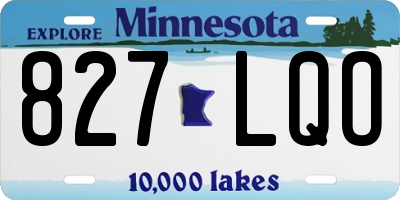 MN license plate 827LQO