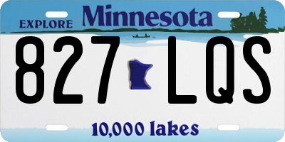 MN license plate 827LQS