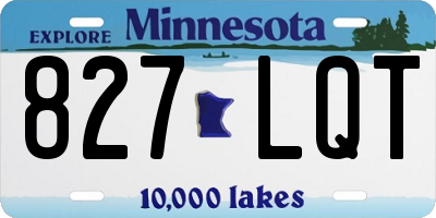 MN license plate 827LQT