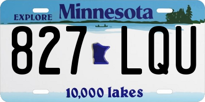 MN license plate 827LQU