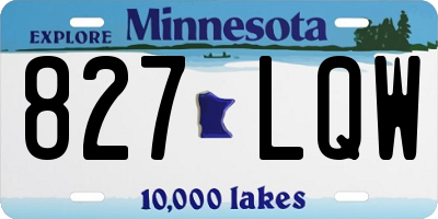 MN license plate 827LQW