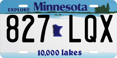 MN license plate 827LQX