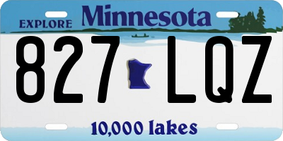 MN license plate 827LQZ