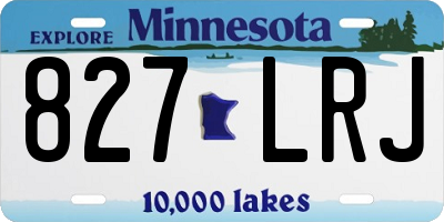 MN license plate 827LRJ
