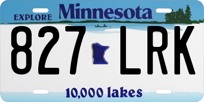 MN license plate 827LRK