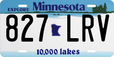 MN license plate 827LRV