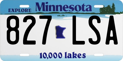 MN license plate 827LSA
