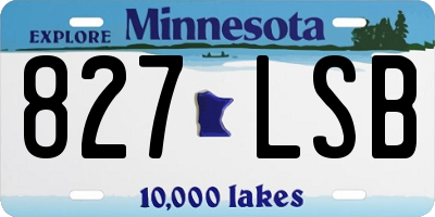 MN license plate 827LSB