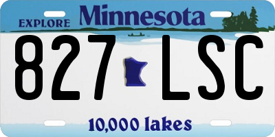 MN license plate 827LSC