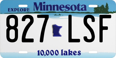 MN license plate 827LSF