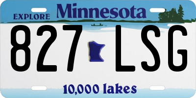 MN license plate 827LSG