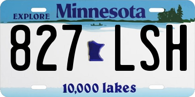 MN license plate 827LSH