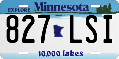 MN license plate 827LSI