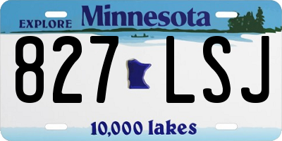 MN license plate 827LSJ
