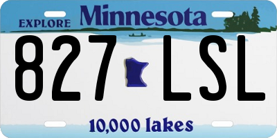 MN license plate 827LSL