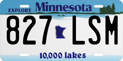 MN license plate 827LSM