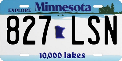 MN license plate 827LSN
