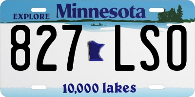 MN license plate 827LSO