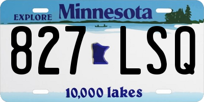 MN license plate 827LSQ