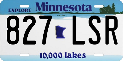 MN license plate 827LSR
