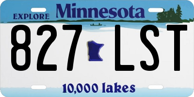 MN license plate 827LST