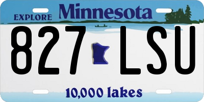 MN license plate 827LSU