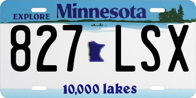 MN license plate 827LSX