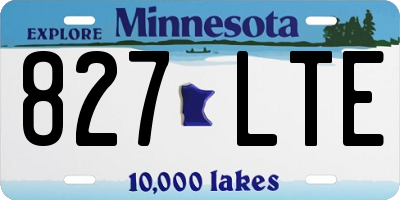 MN license plate 827LTE