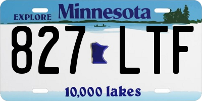 MN license plate 827LTF