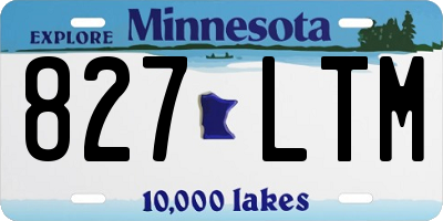 MN license plate 827LTM