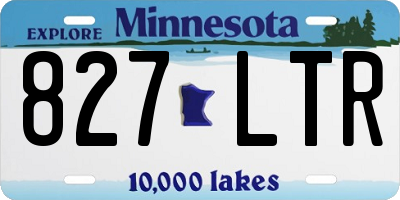MN license plate 827LTR