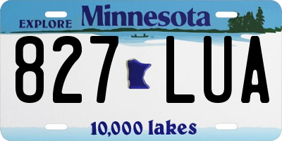 MN license plate 827LUA