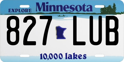 MN license plate 827LUB