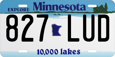 MN license plate 827LUD