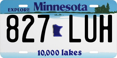 MN license plate 827LUH